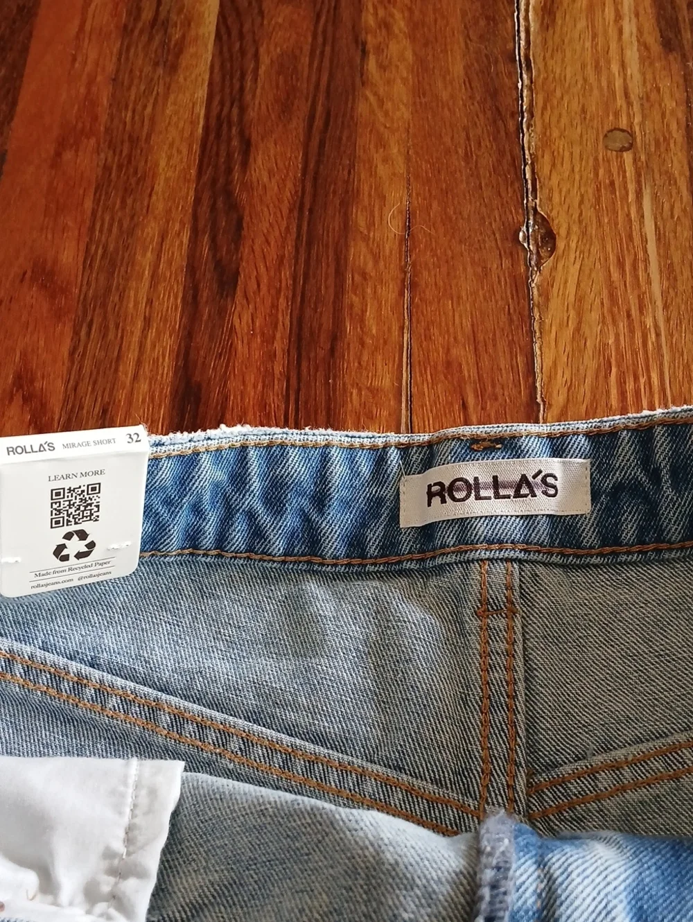 Rollas Mirage High Rise Relaxed Denim Shorts - 32